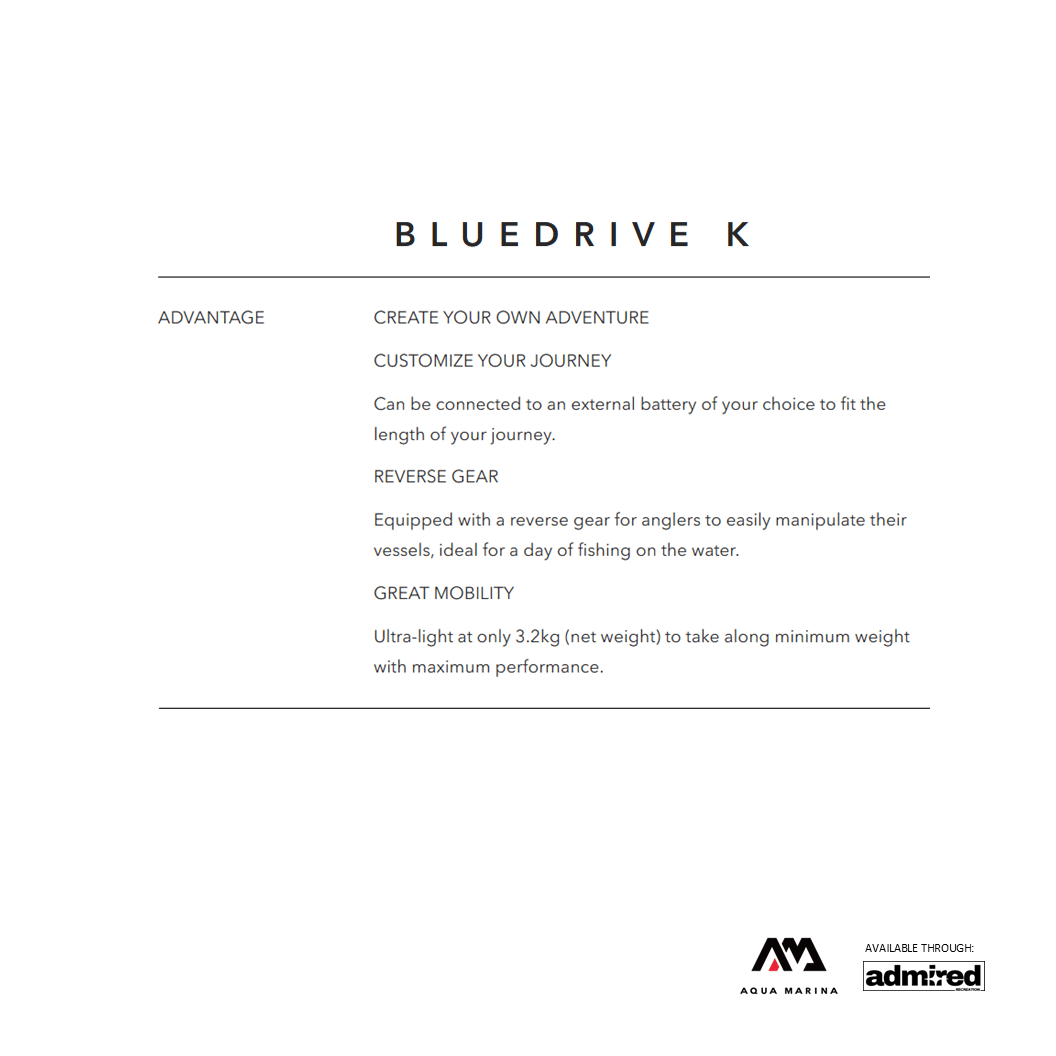 Aqua Marina Blue Drive K (Battery Excluded) Water Propulsion Device 12V DC, 240 W PF - 240K - Admired Recreation