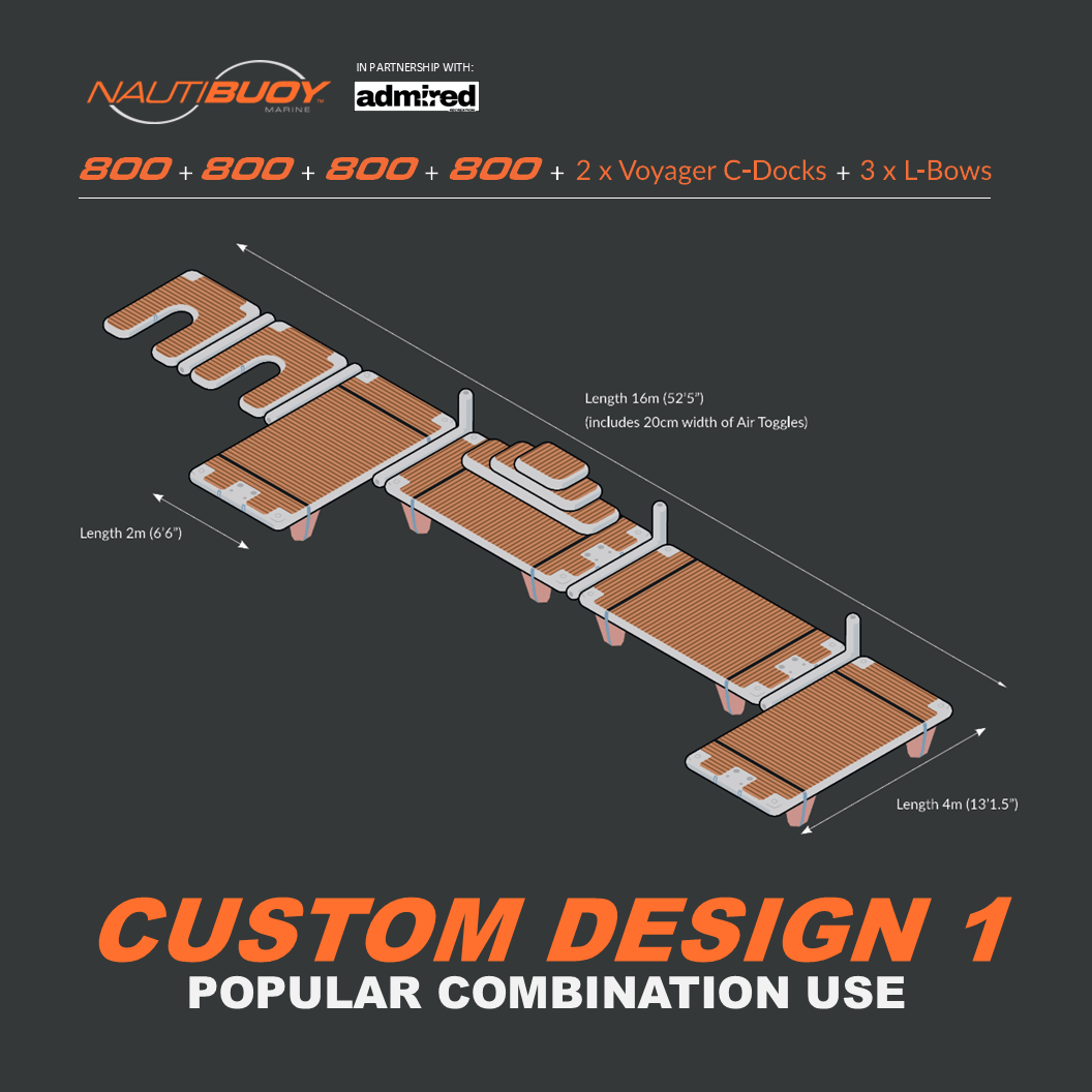 Nautibuoy Marine Inflatable Floating Custom Design Platforms (800, C - Docks, LBows) - Admired Recreation