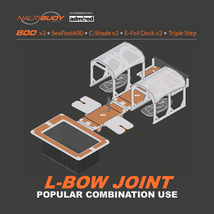 Nautibuoy Marine Inflatable Floating Platform L - Bow Joint (Pair) - Admired Recreation