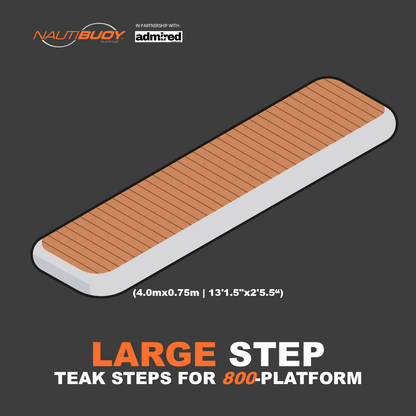 Nautibuoy Marine Inflatable Floating Teak Steps for 800 Platform - Admired Recreation