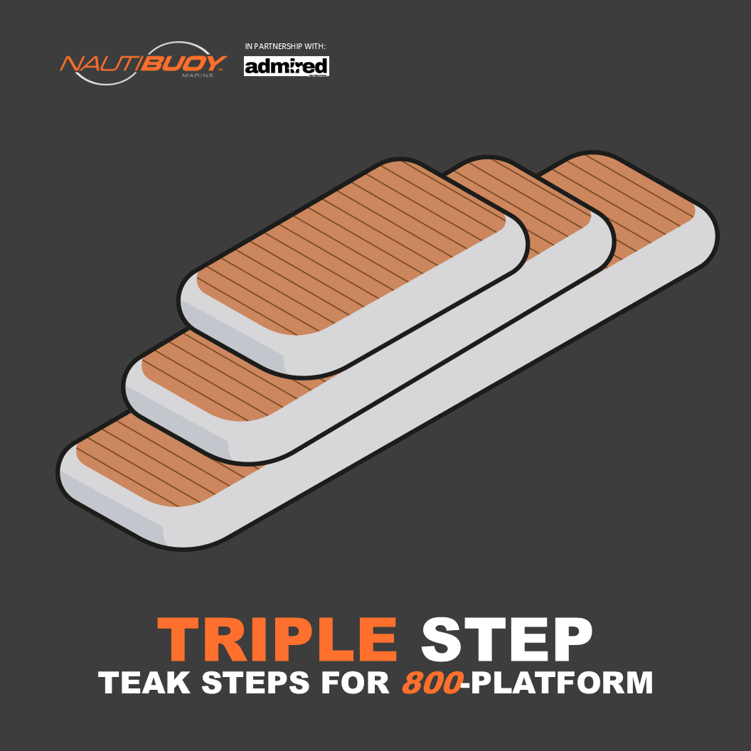 Nautibuoy Marine Inflatable Floating Teak Steps for 800 Platform - Admired Recreation