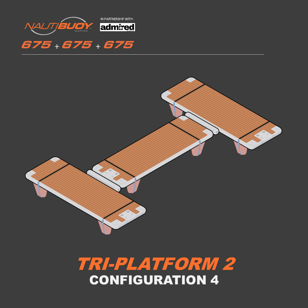 Nautibuoy Marine Inflatable Floating Tri - Platform (675+675+675) - Admired Recreation