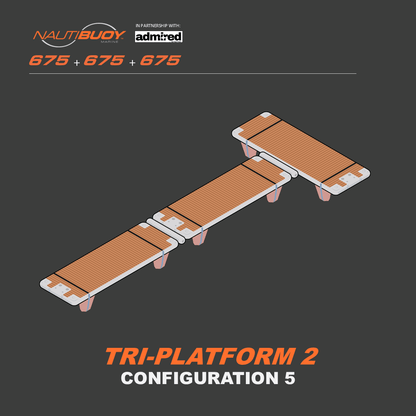 Nautibuoy Marine Inflatable Floating Tri - Platform (675+675+675) - Admired Recreation