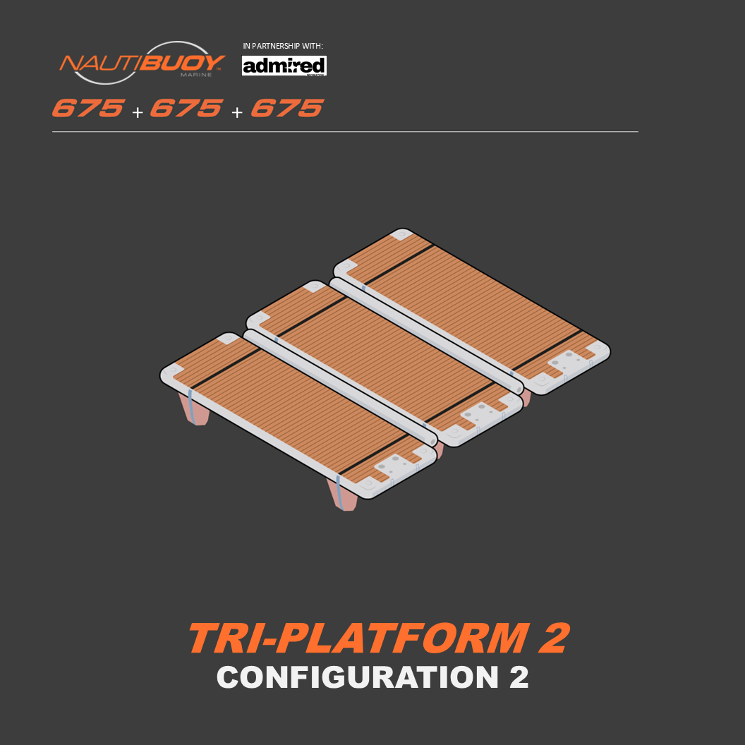 Nautibuoy Marine Inflatable Floating Tri - Platform (675+675+675) - Admired Recreation