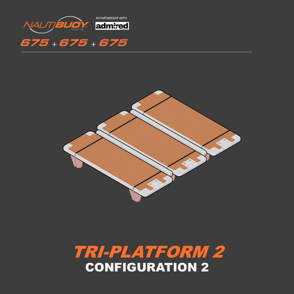 Nautibuoy Marine Inflatable Floating Tri - Platform (675+675+675) - Admired Recreation
