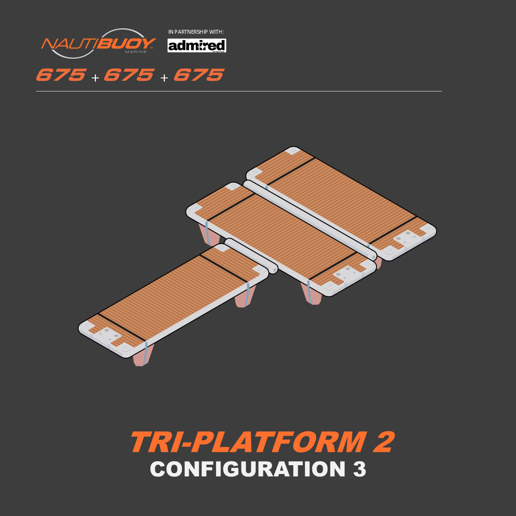 Nautibuoy Marine Inflatable Floating Tri - Platform (675+675+675) - Admired Recreation