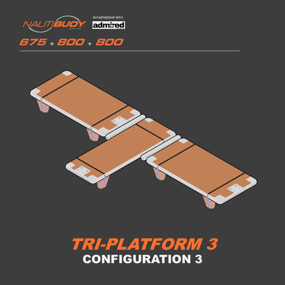 Nautibuoy Marine Inflatable Floating Tri - Platform (675+800+800) - Admired Recreation