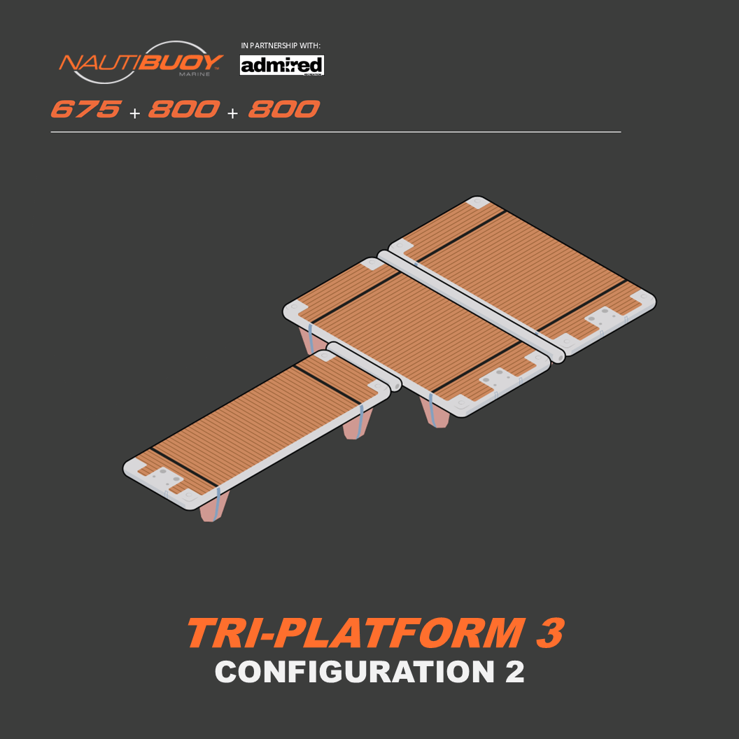 Nautibuoy Marine Inflatable Floating Tri - Platform (675+800+800) - Admired Recreation