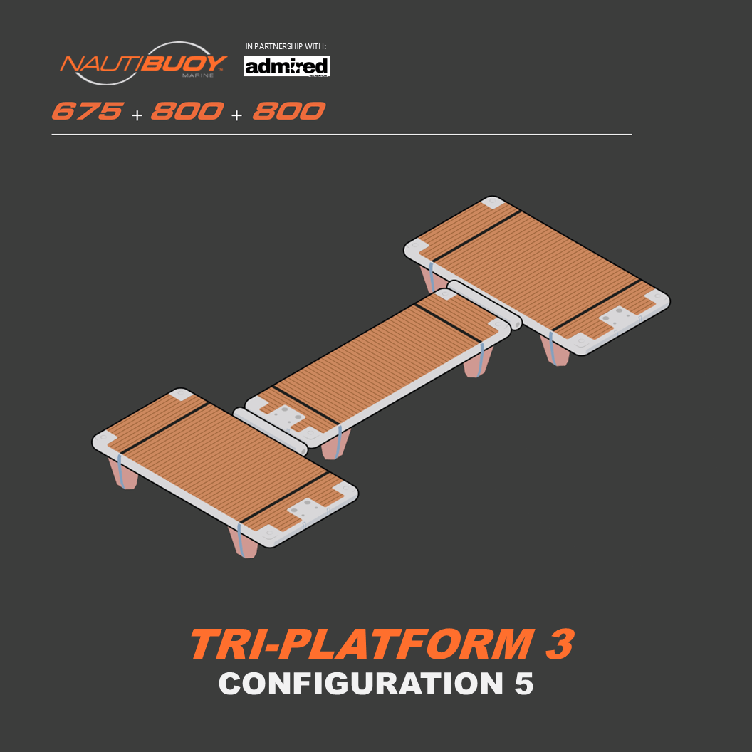 Nautibuoy Marine Inflatable Floating Tri - Platform (675+800+800) - Admired Recreation