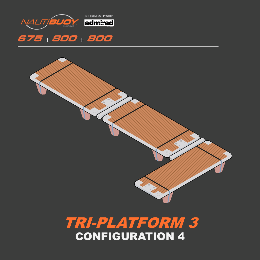 Nautibuoy Marine Inflatable Floating Tri - Platform (675+800+800) - Admired Recreation