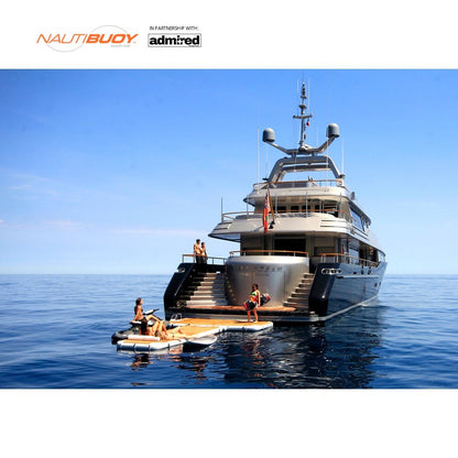 Nautibuoy Marine Voyager 525 & 800 Teak Inflatable Floating Jetski Platform - Admired Recreation