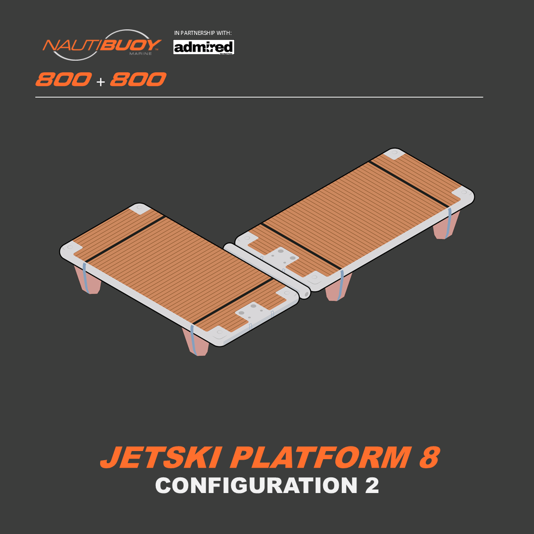 Nautibuoy Marine Voyager 800 & 800 Teak Inflatable Floating Jetski Platform - Admired Recreation