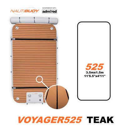 Nautibuoy Marine Voyager525 Teak Inflatable Floating Single Platform - Admired Recreation