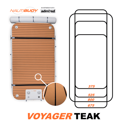 Nautibuoy Marine Voyager525 Teak Inflatable Floating Single Platform - Admired Recreation