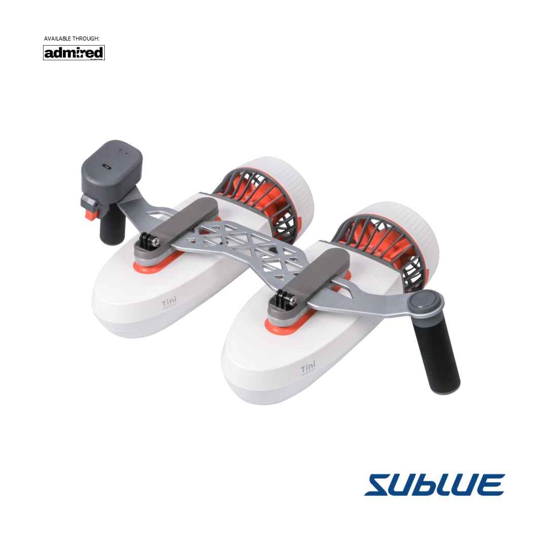 Tini Double-Engine Support Handle for underwater scooters with dual thrusters.