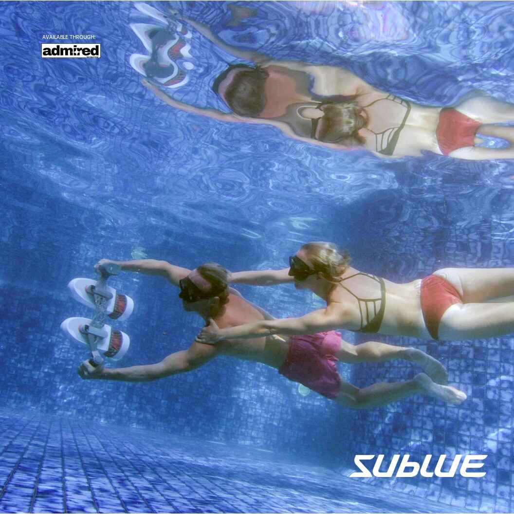 A couple of people swimming underwater using Sublue Tini Dual Motor - Admired Recreation