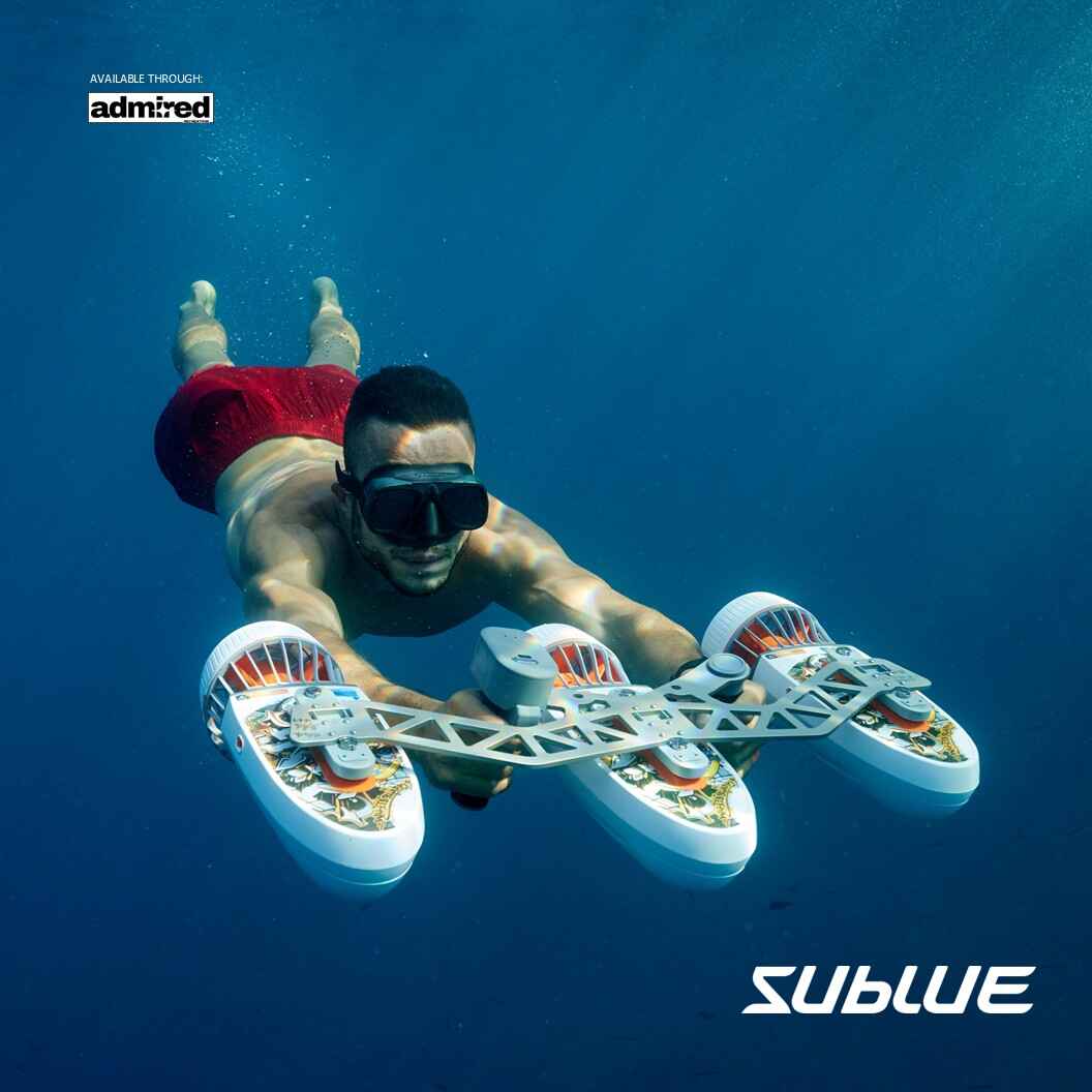 A Man using Sublue Tini with 3 motors while snorkeling - Admired Recreation