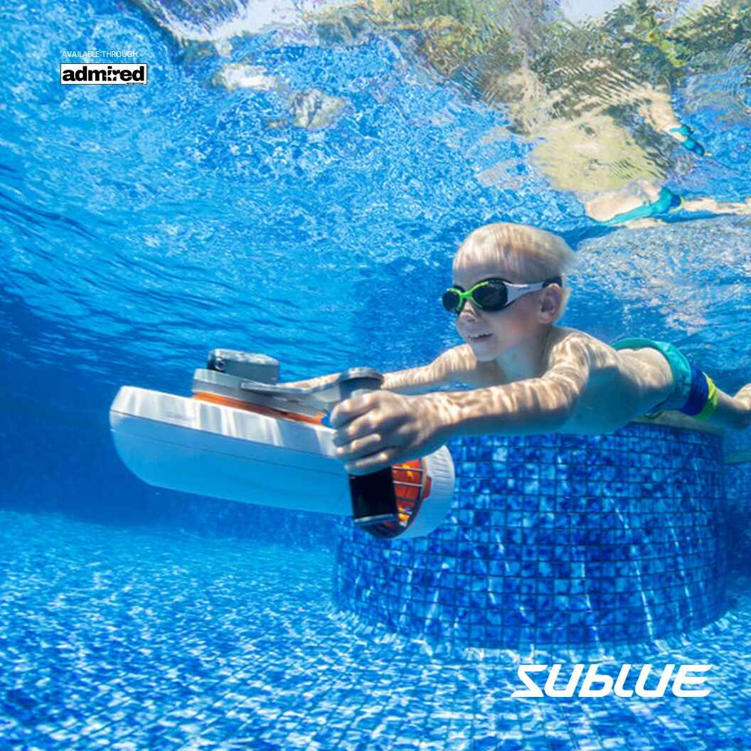 Sublue Tini Scooter used by a Kid in a Pool