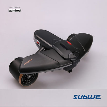 SUBLUE Navbow+ underwater scooter top view with dual propellers for aquatic exploration.